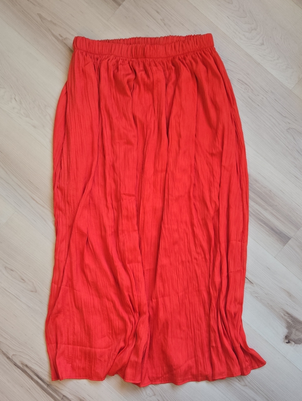 NWT Z Supply Nicoline Crinkle Midi Skirt, Cabana Red, Size Large